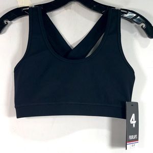 FOURLAPS Infinity Sports Bra, Women's Size XS - Black